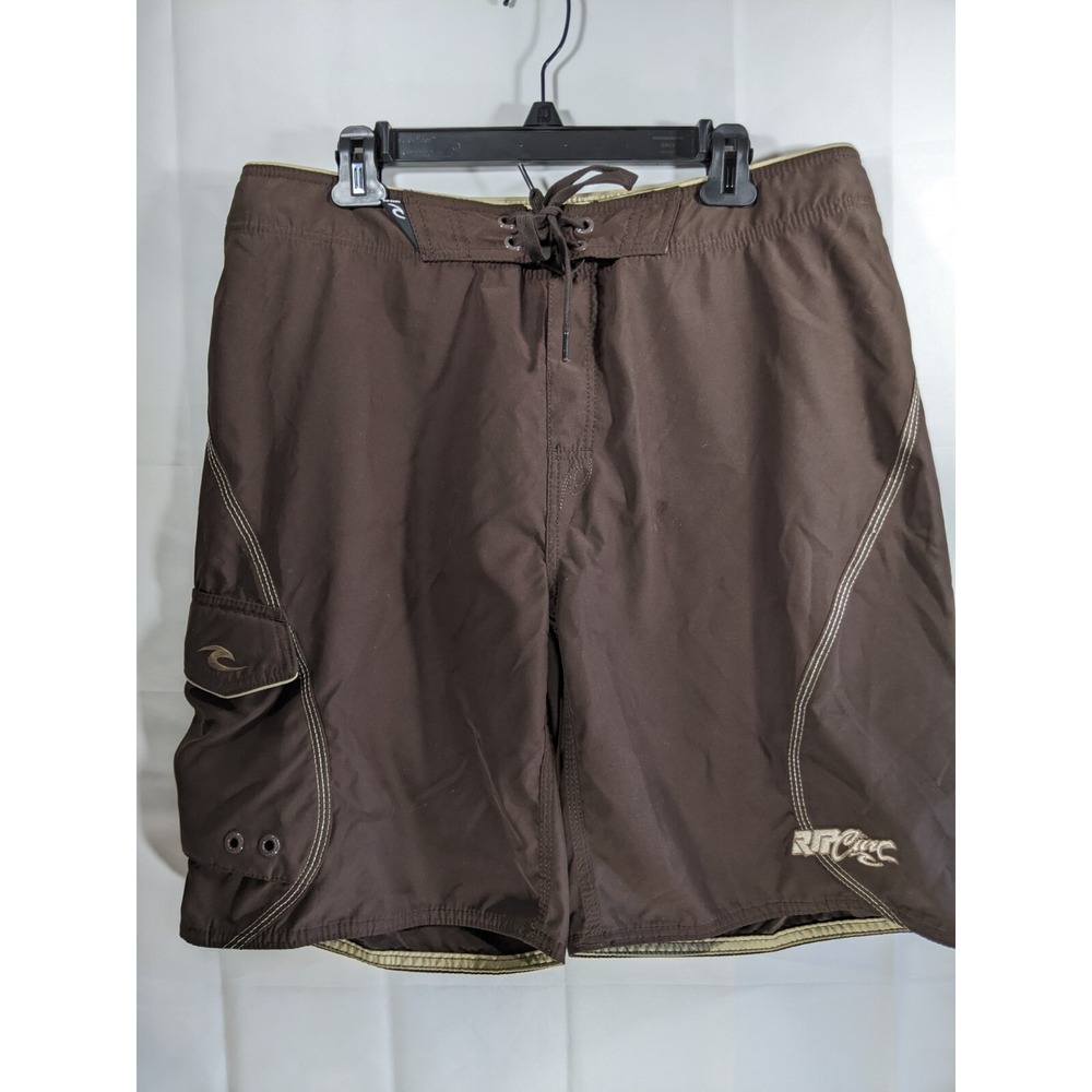 Ripcurl Swim Trunks 36 Men Board Shorts Brown Laced Front